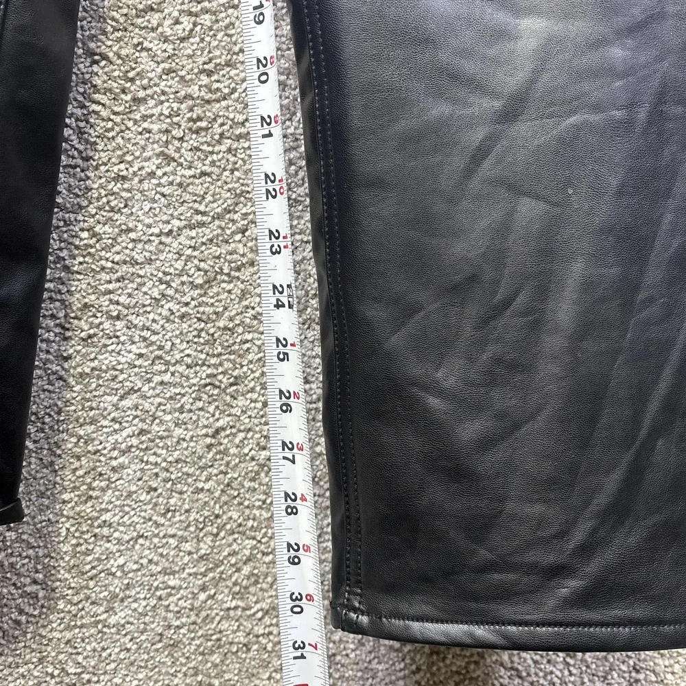 Abercrombie & Fitch 90s Straight Jeans Womens 30 Charcoal Faux Leather High Rise
